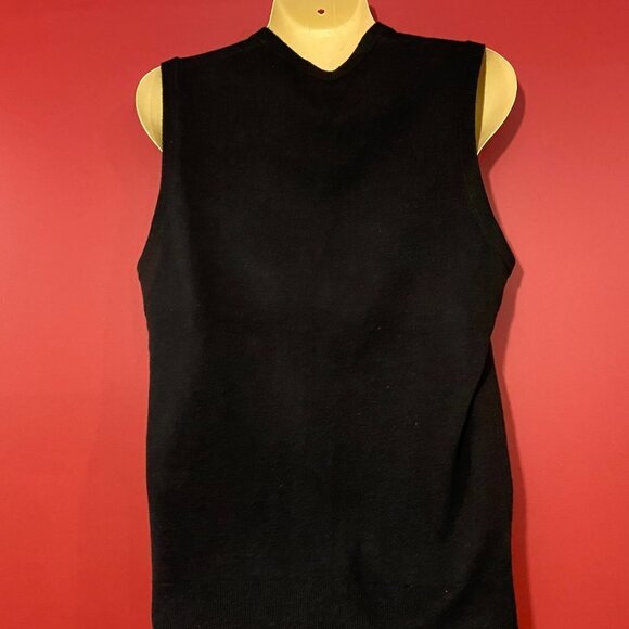 ⭐4 FOR $20⭐ Tricots St Raphael Men's Black Acrylic Sweater Vest - Size Medium - Picture 2 of 3